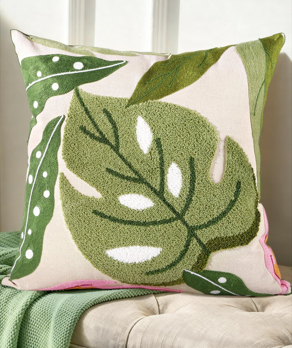 Embroidered Decorative Pillow Cover