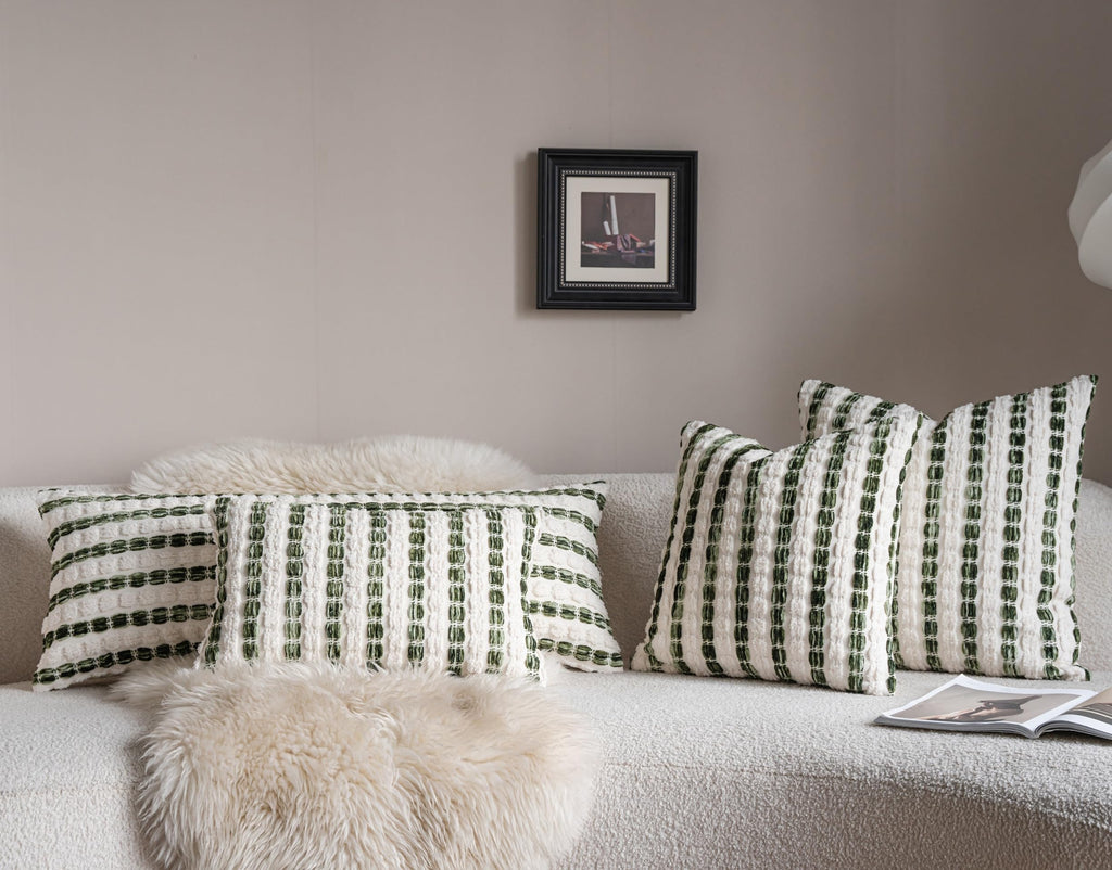 Striped Chenille Pillow Covers