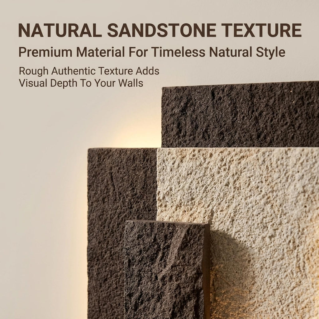Double-Layer 3D Sandstone Wall Art with Vase