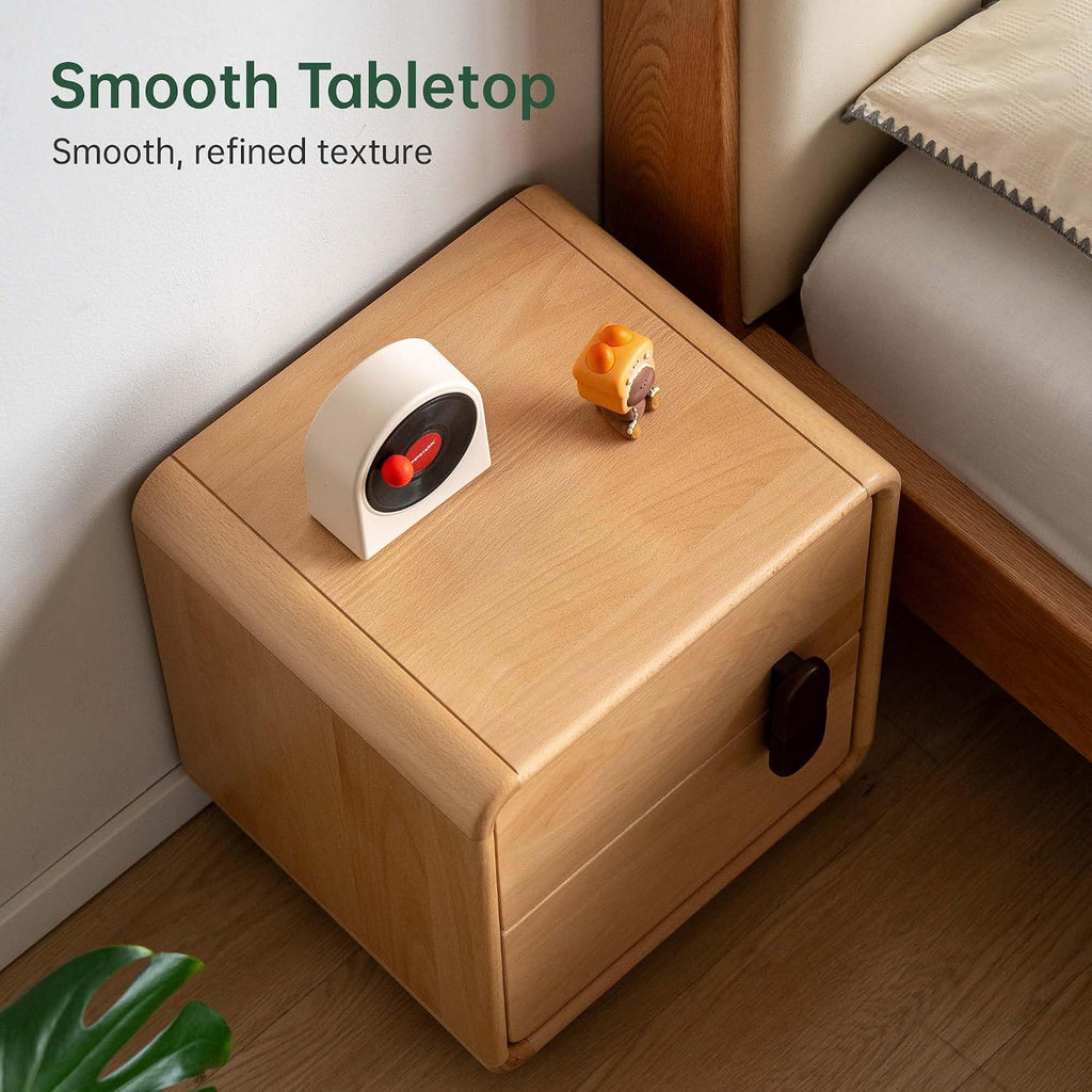 Solid Wood Two-Drawer Nightstand