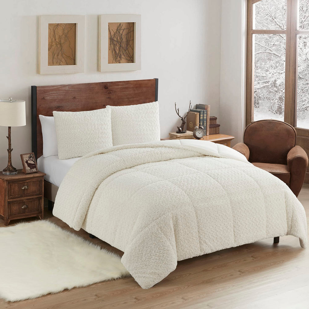 King Size Comforter Set 3 Piece Animal Faux Fur Ultra Soft Bedding Collection with