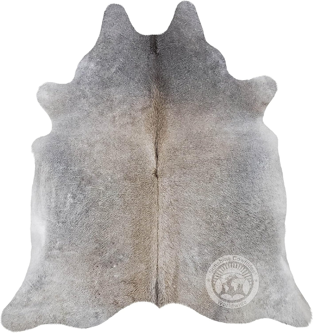 Sunshine Cowhides 100% Genuine Grey Beige Cowhide Rug - Modern Style Animal Skin