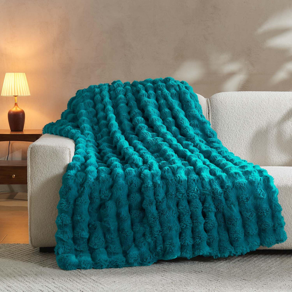 Cow-Print Faux Fur Throw Blanket