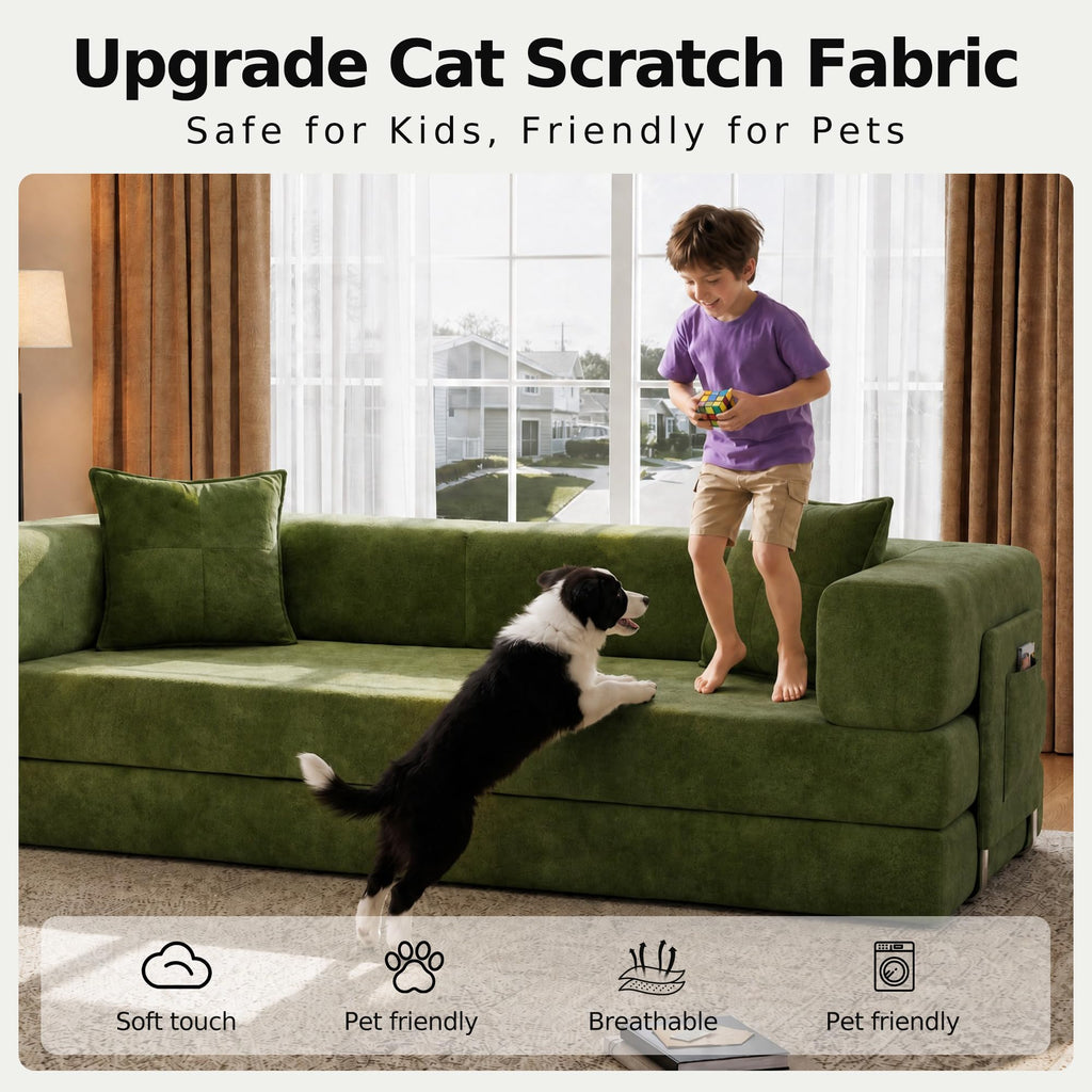 78.8'' Futon Sofa Bed, Boneless Couches for Living Room