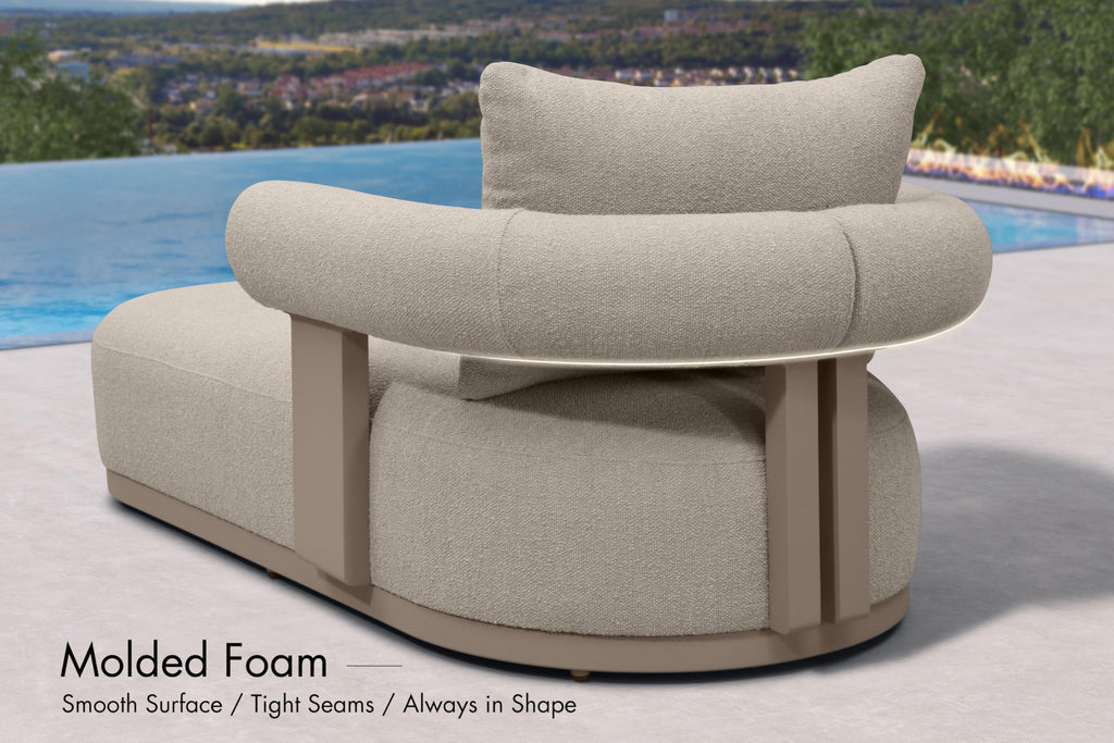 PURPLE LEAF Chaise Lounge 2 Pieces with Cushion and Pillow, Armrest, White