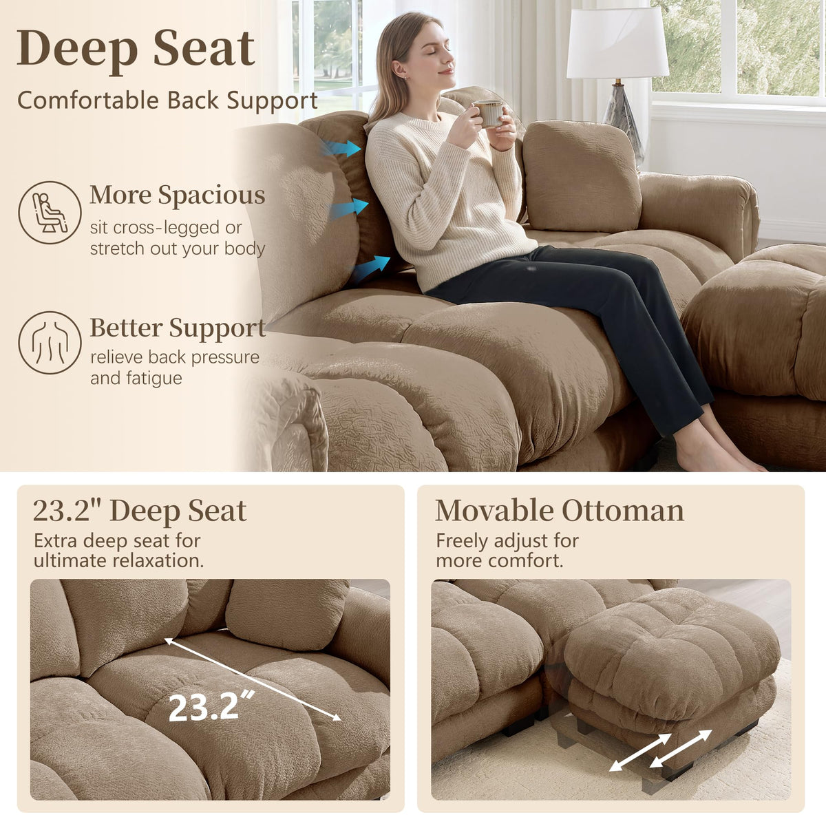 131.5" Modular Cloud Couch