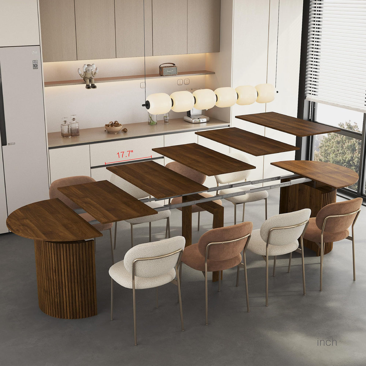 Extendable Oval Dining Table Set