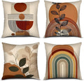 Boho Throw Pillows Covers 18X18 Set of 4, Terracotta Cushion