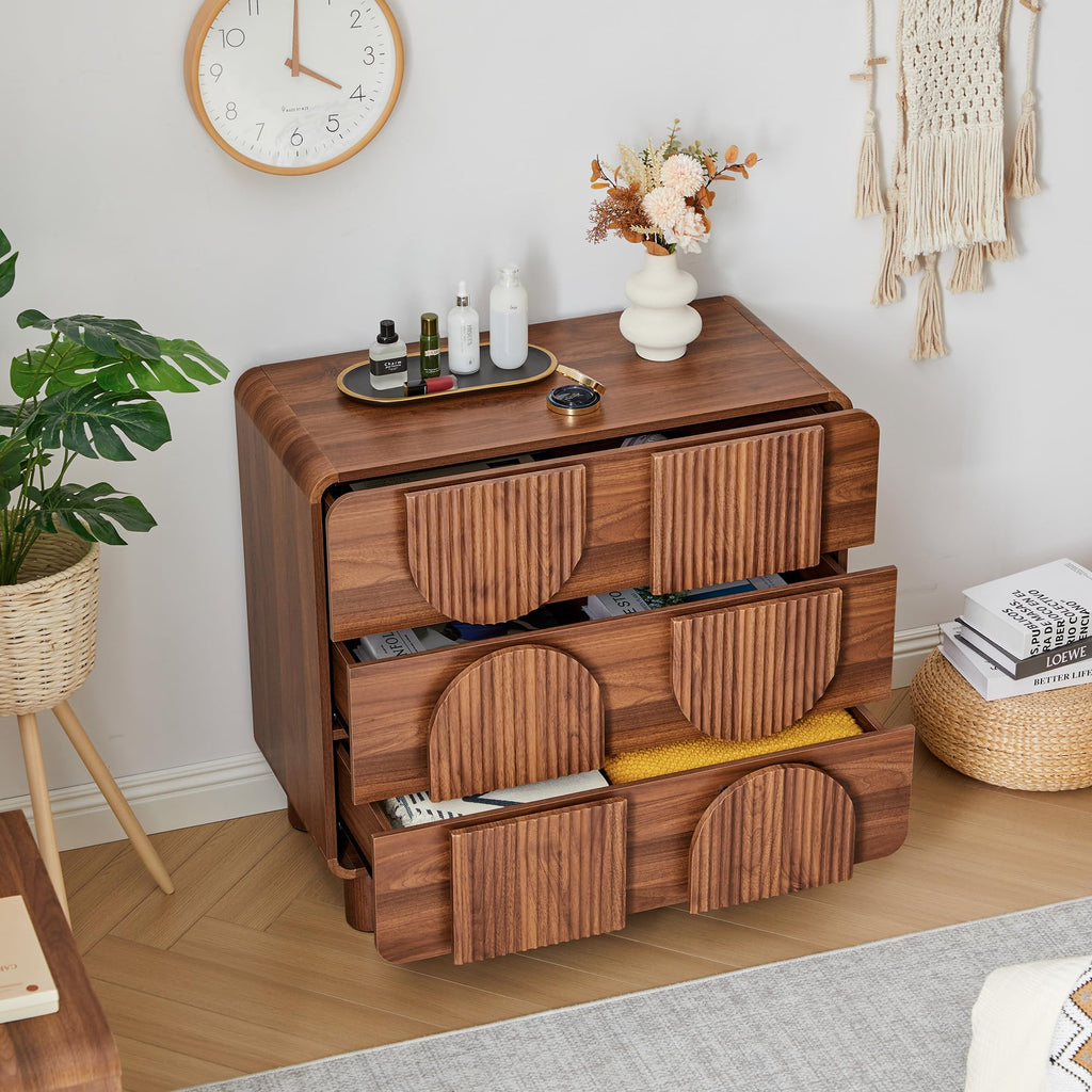 Curved Multi-Drawer Nightstand