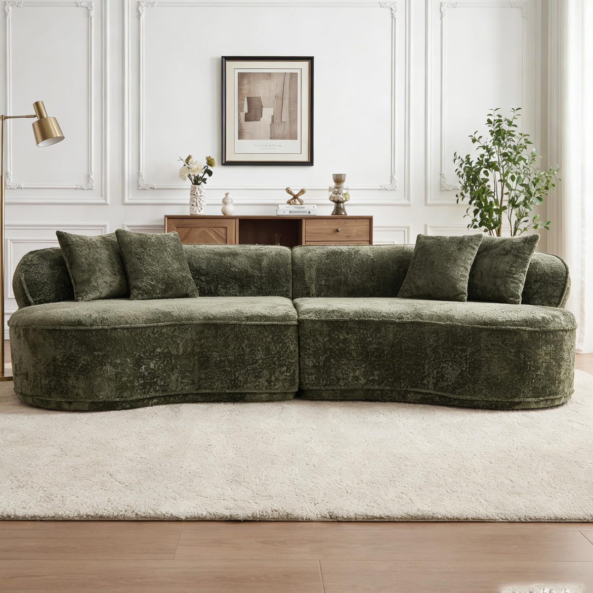 Curved Cloud Sectional Sofa with Pillows