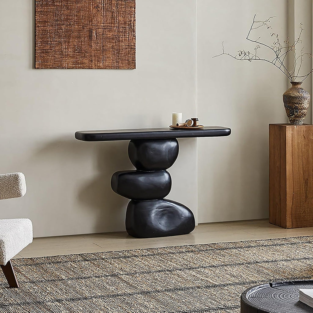 Entry Table Home Decor, Modern Console Table, Entryway Table Wood, Hallway Table, Entrance Table, Foyer Table(Black,120x30cm/47x12in)