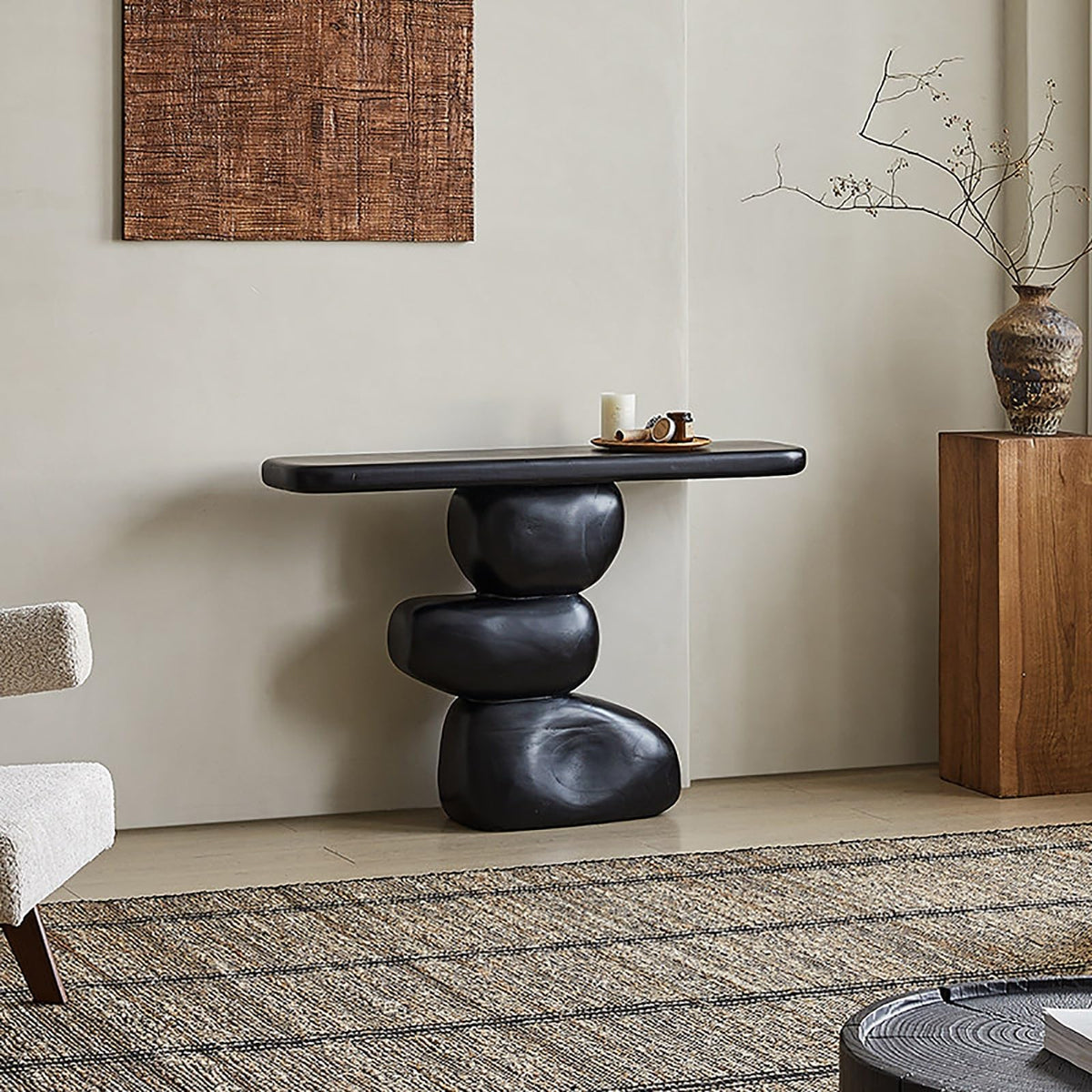 Entry Table Home Decor, Modern Console Table, Entryway Table Wood, Hallway Table, Entrance Table, Foyer Table(Black,120x30cm/47x12in)