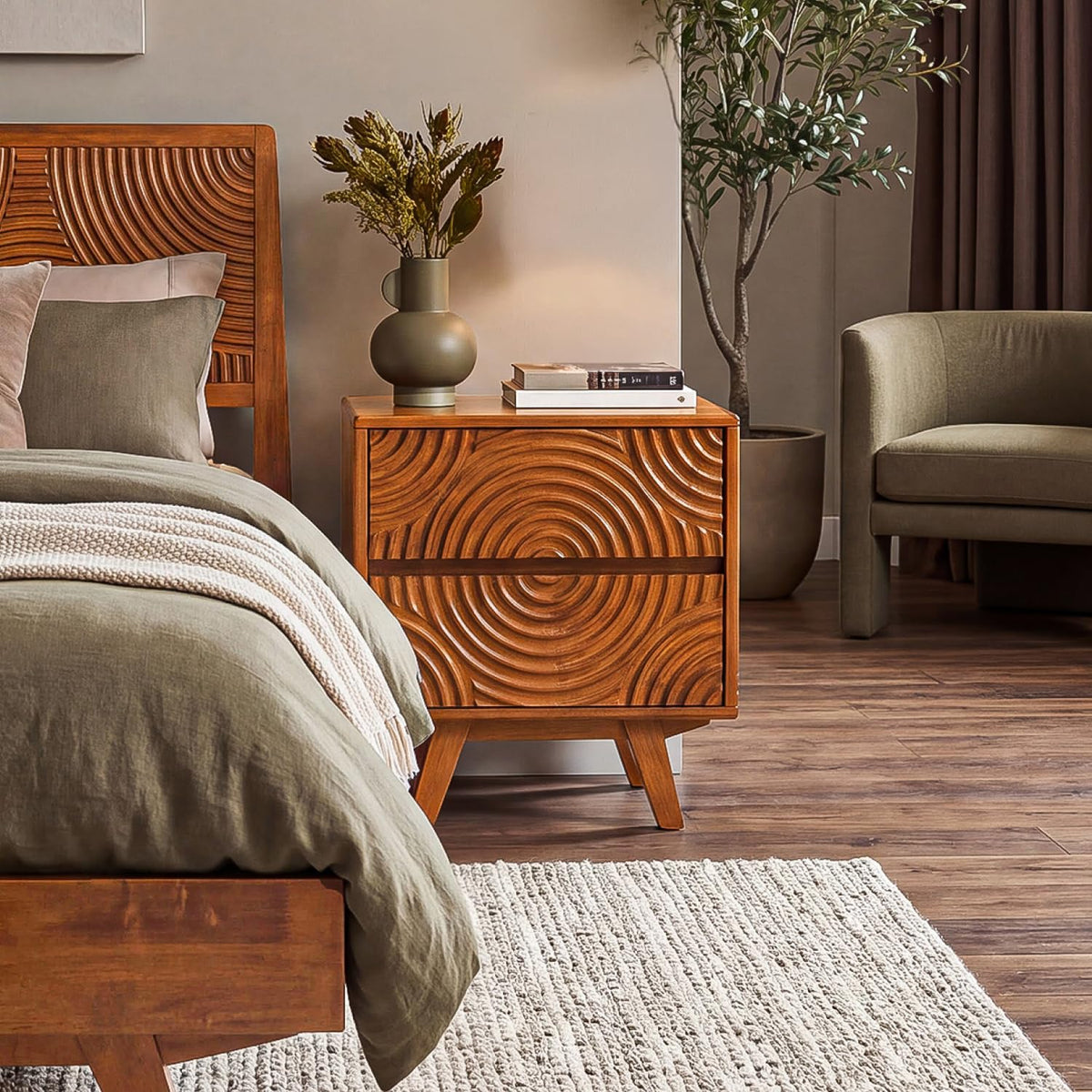 Acacia Harmony Two-Drawer Nightstand