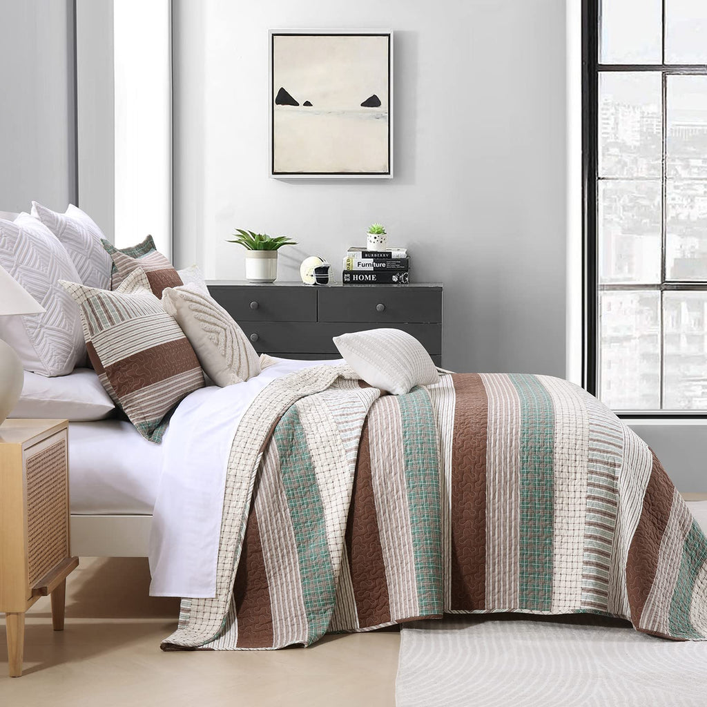 PANGUSHAN 100% Cotton Quilt Set Queen Size