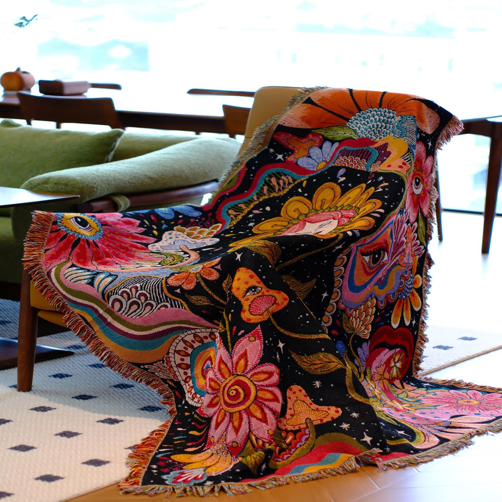 Reversible Boho Woven Throw Blanket