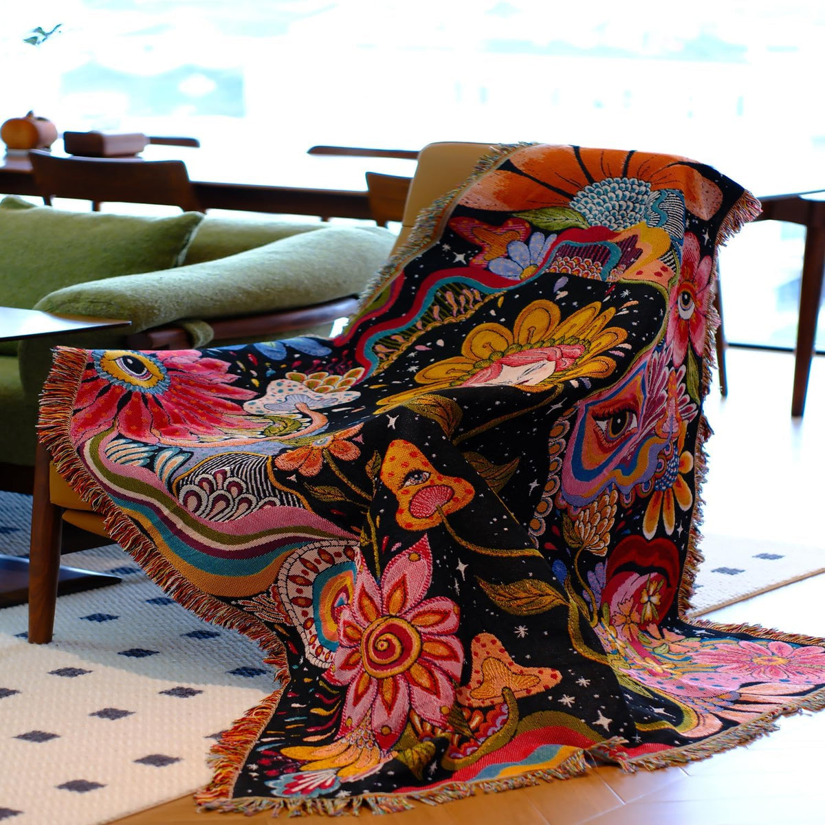 Reversible Boho Woven Throw Blanket