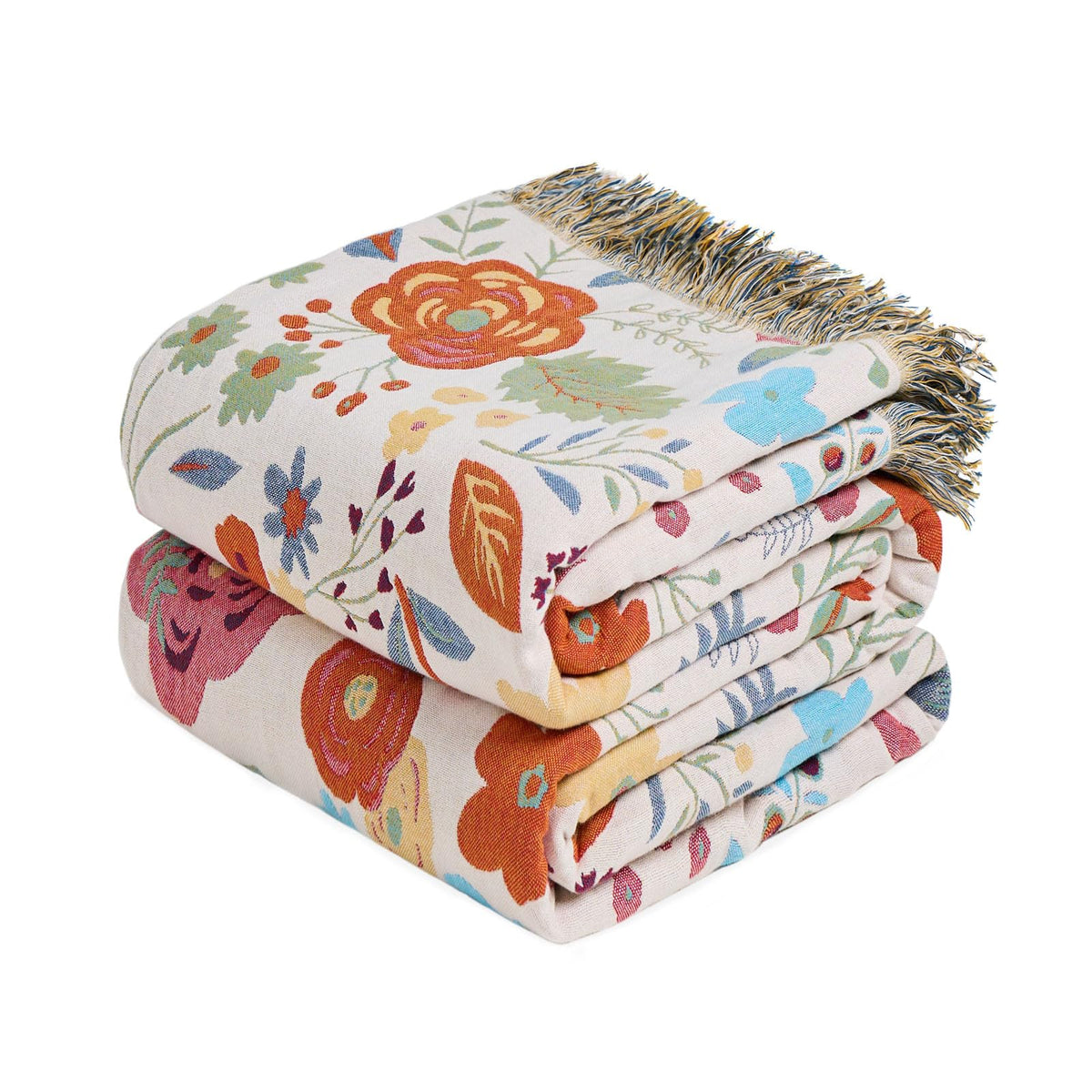 Boho Patterned Cotton Throw Blanket