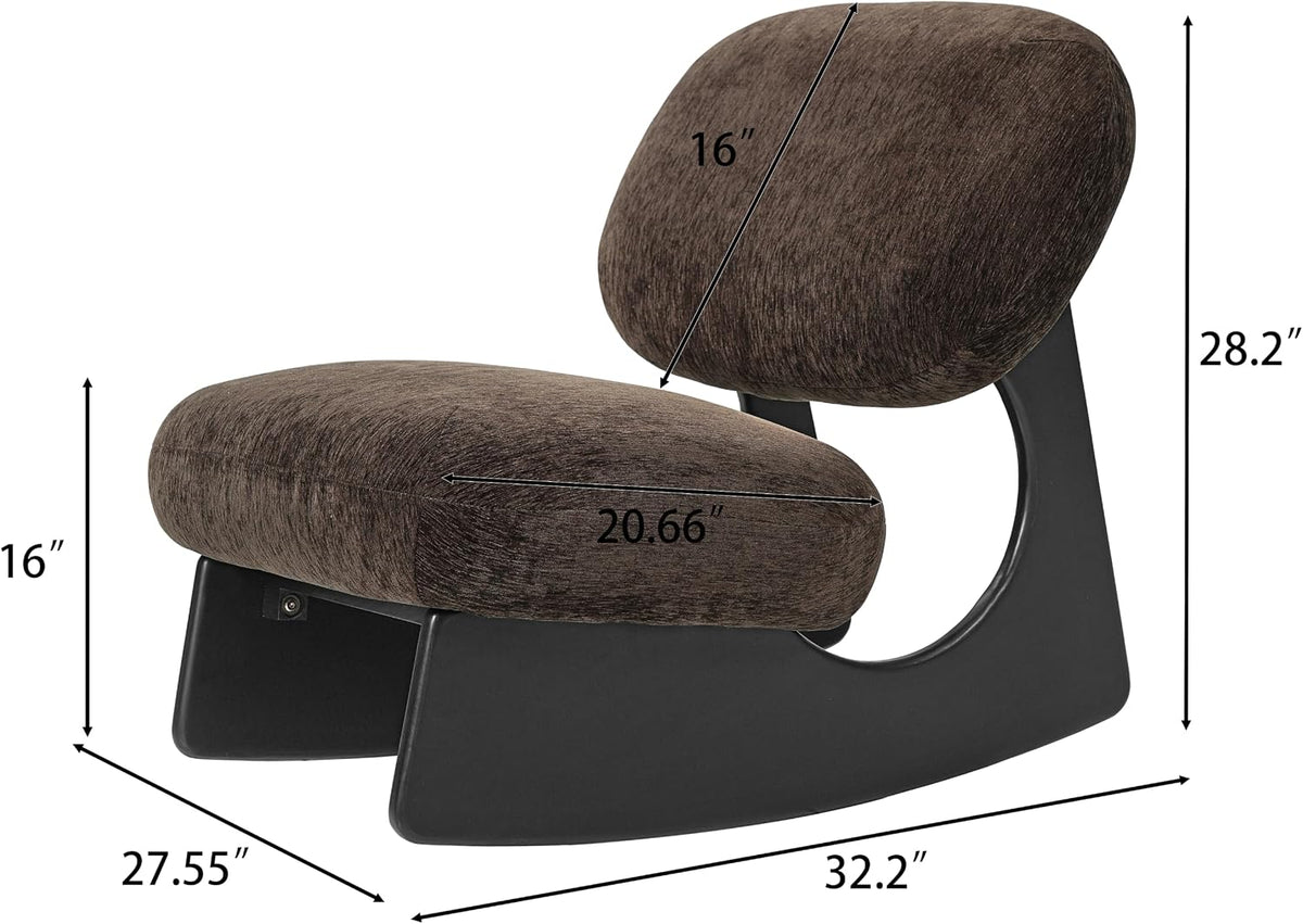 Merax Modern Rocking Chair Accent Glider Chair, Dark Brown