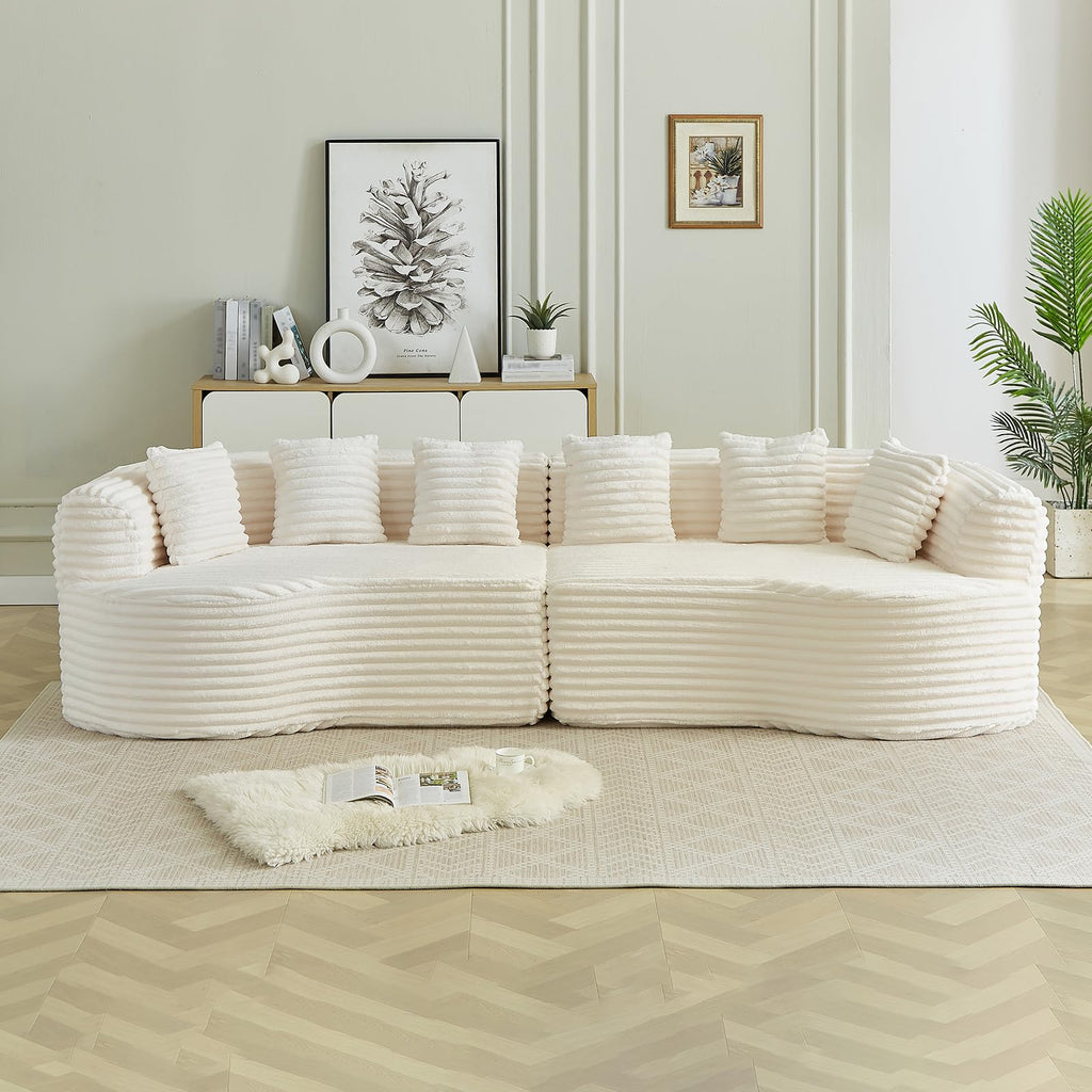 Curved Cloud Sectional Sofa with Pillows