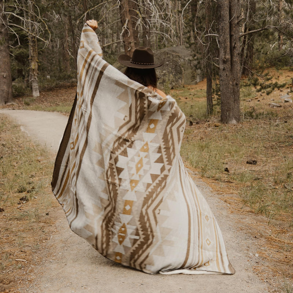 Aztec Sherpa-Lined Throw Blanket