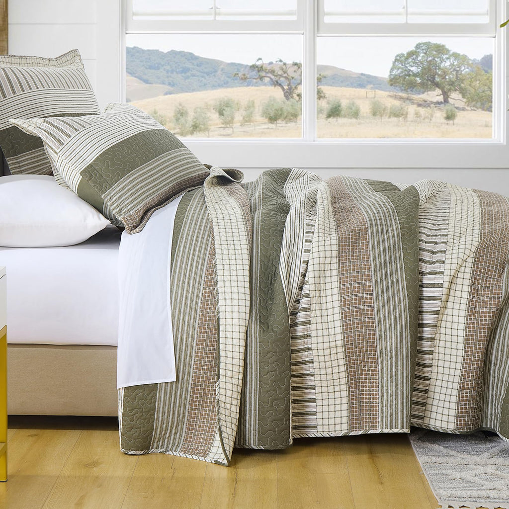 PANGUSHAN 100% Cotton Quilt Set Queen Size