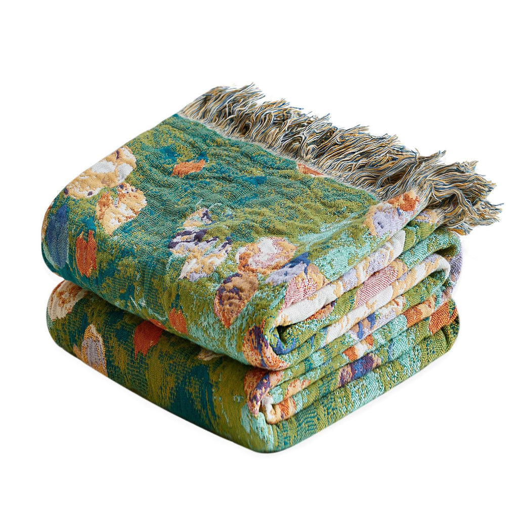 Boho Patterned Cotton Throw Blanket