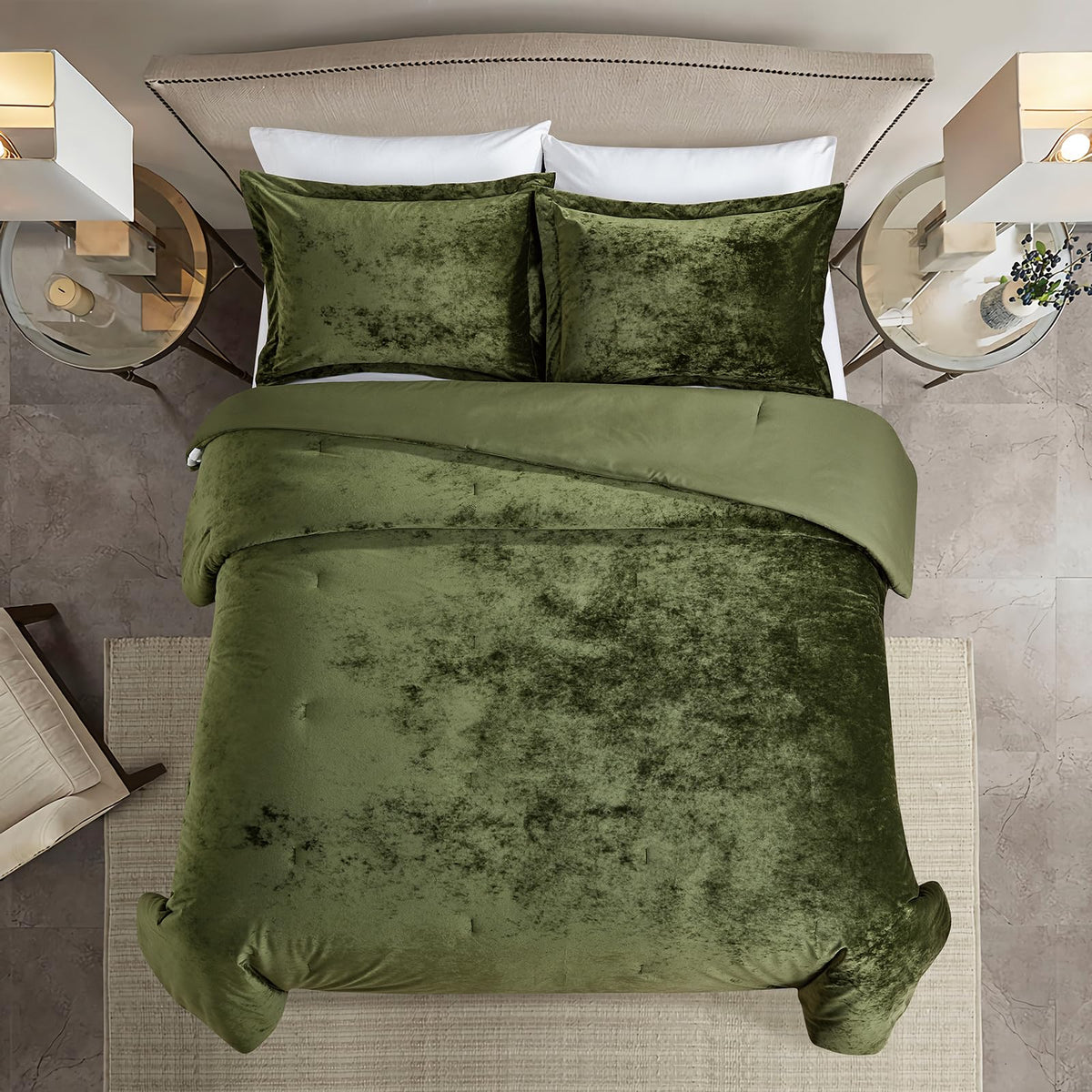 Luxury Velvet Queen Size Comforter Set