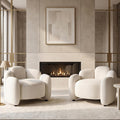 Hyfirm Sculptural Barrel Accent Chairs Set of 2, Cream White