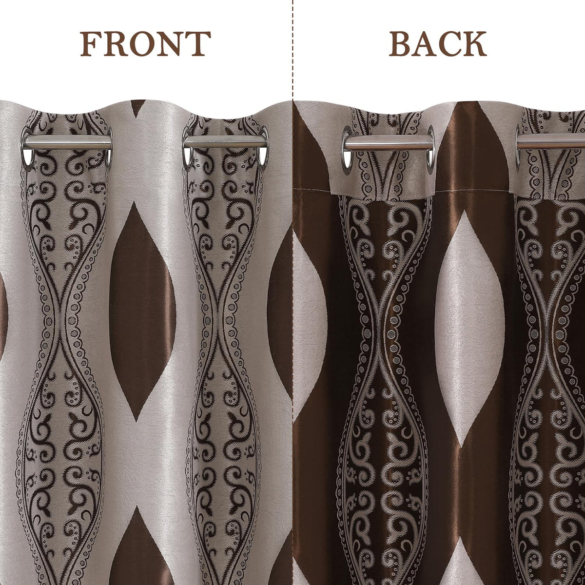 Wave Jacquard Grommet Curtains, Set of Two