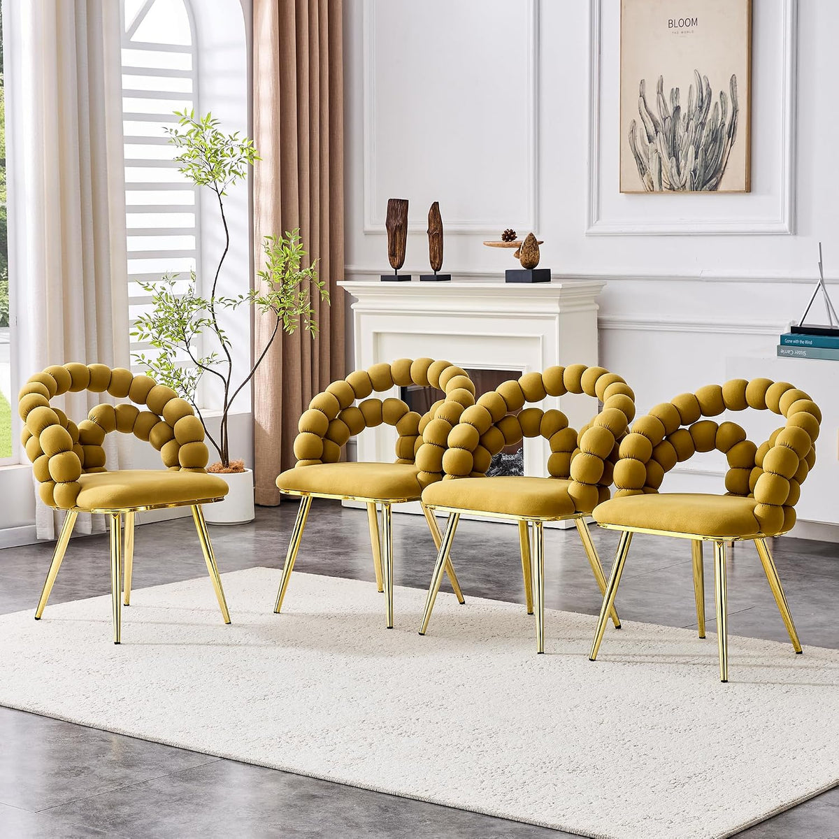 Bubble-Back Velvet Dining Chairs