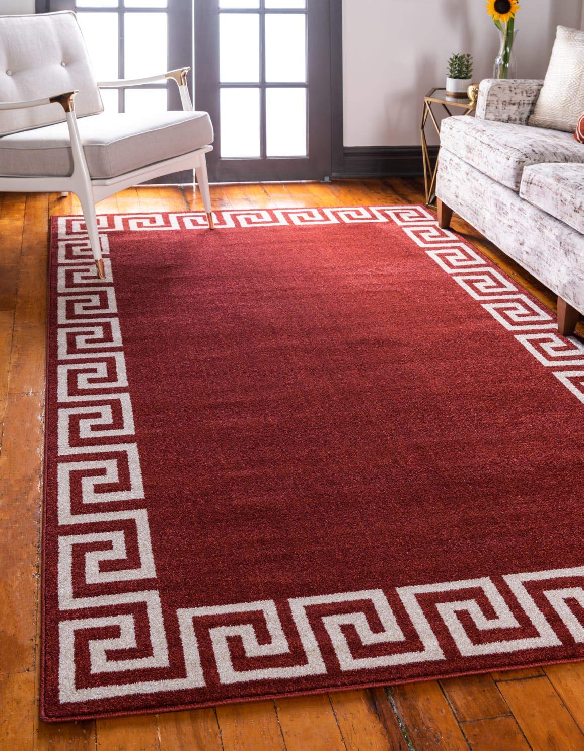 Unique Loom Athens Collection Classic Geometric Modern Border Design Area Rug