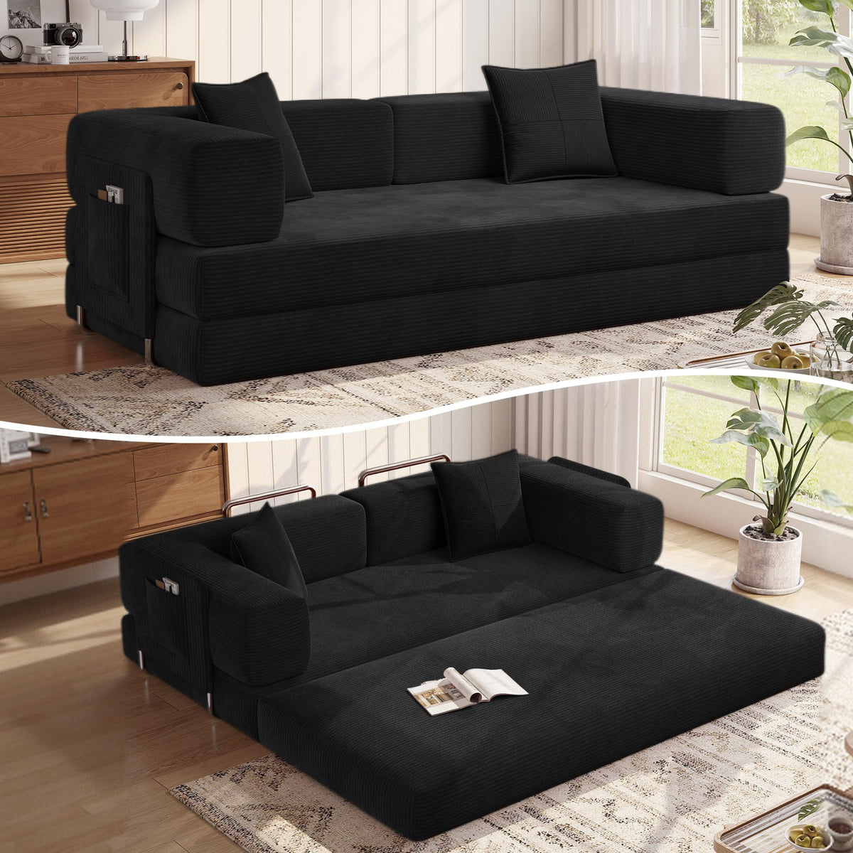 78.8'' Futon Sofa Bed, Boneless Couches for Living Room