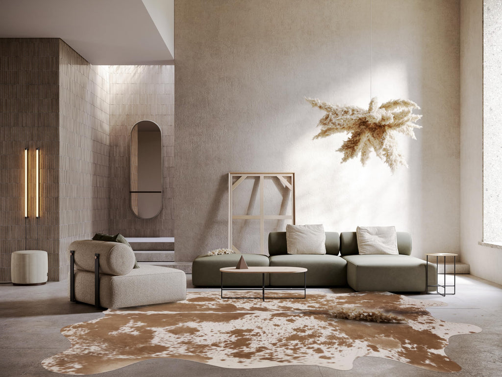 Faux Cowhide Rug 4.6x5.2 ft Cow Hide Faux Cowhide for Living Room Bedroom Dining
