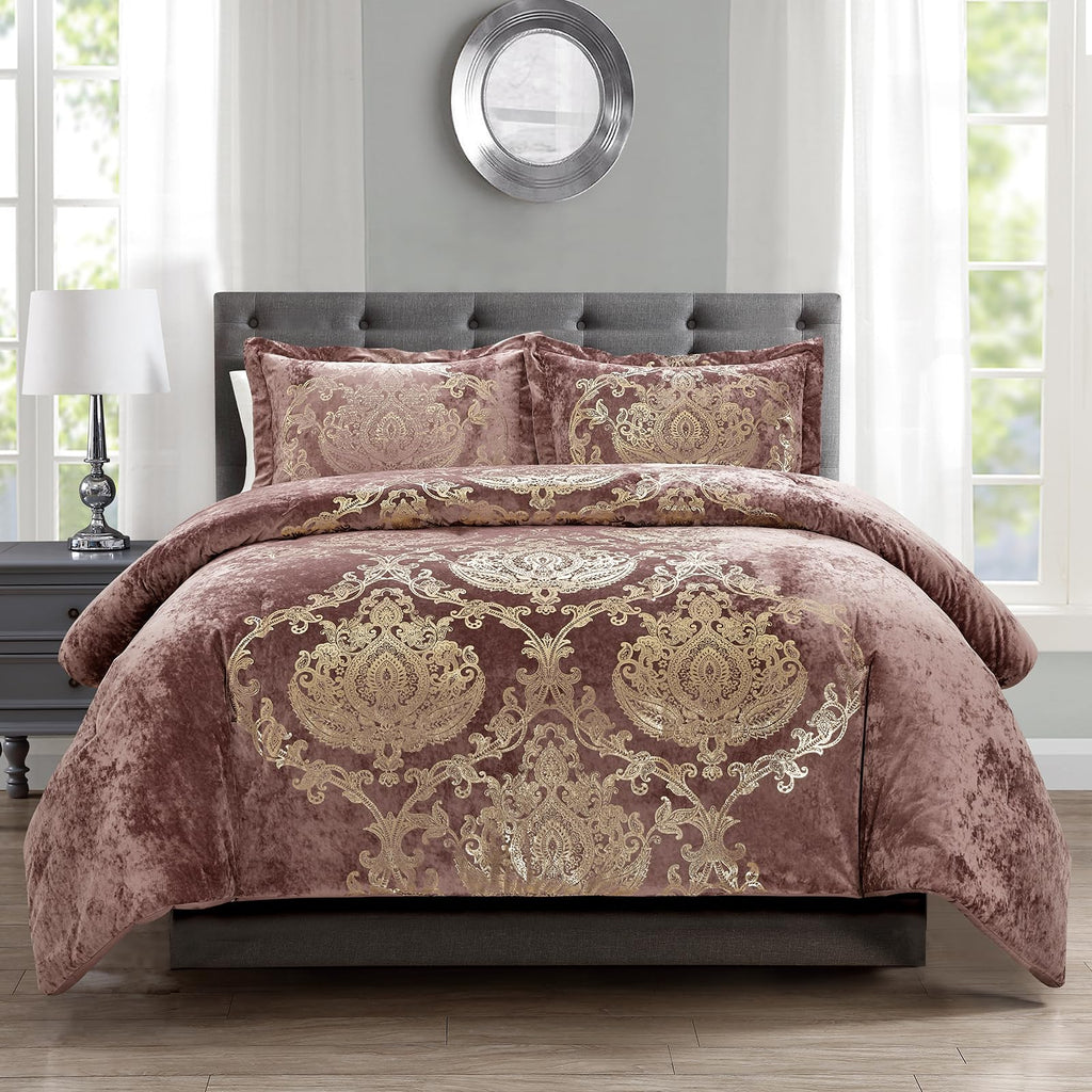 Sunshine Nicole Metallic Print Comforter Set