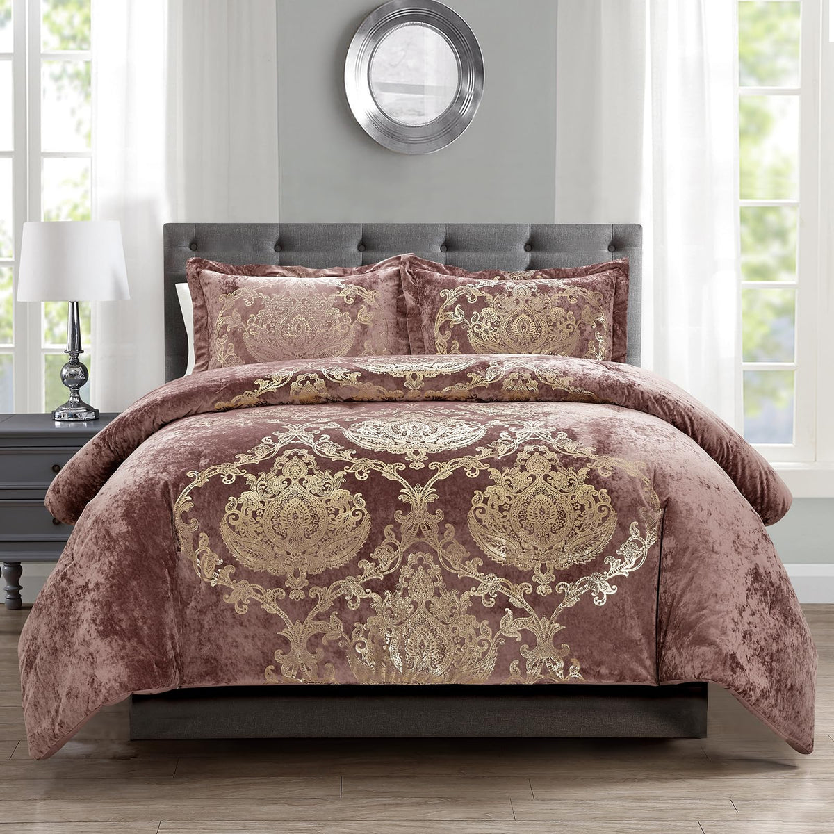 Sunshine Nicole Metallic Print Comforter Set