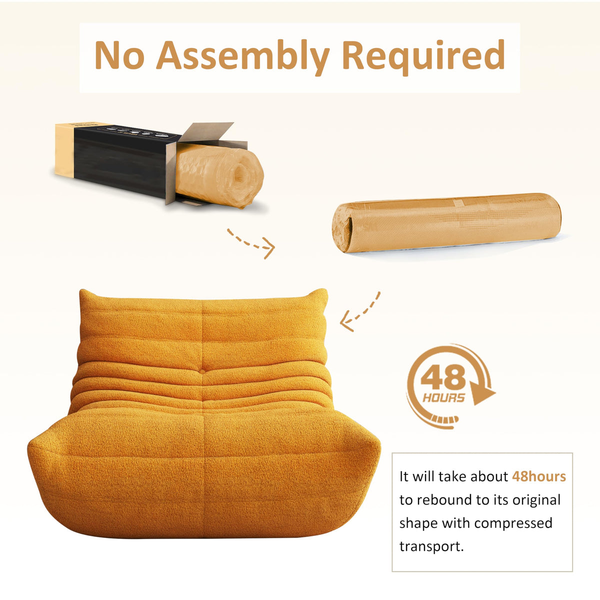 Modular L-Shaped Memory Foam Sectional Sofa