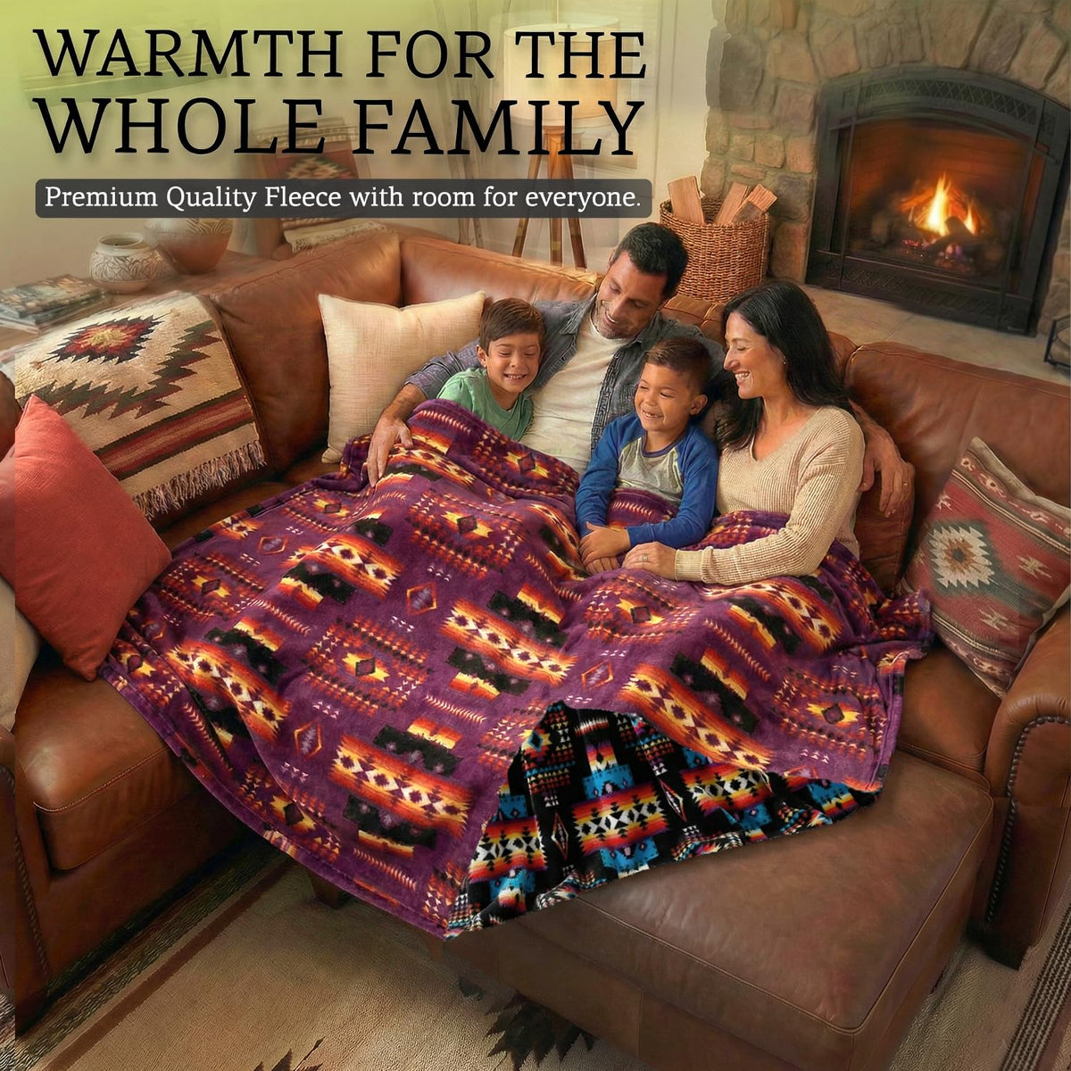Sacred Thread Aztec Blanket Fleece, Western Blanket (Coffee Flannel) (King)