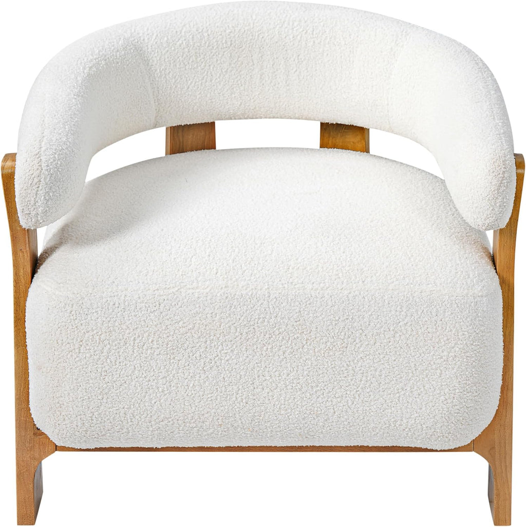 Merax 28.7'' Mid-Century Modern Boucle Accent Chair with Solid Wood Frame