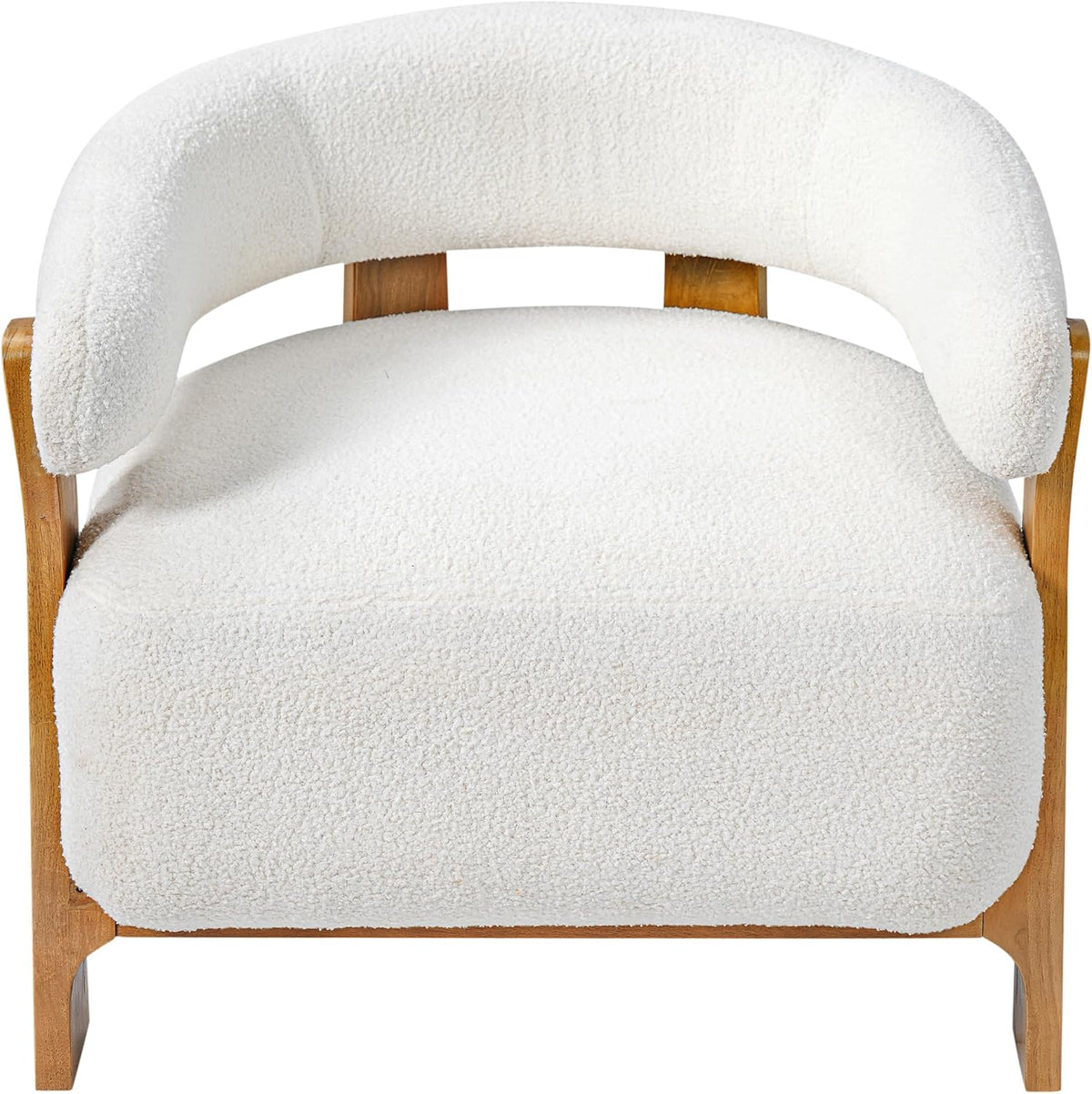 Merax 28.7'' Mid-Century Modern Boucle Accent Chair with Solid Wood Frame