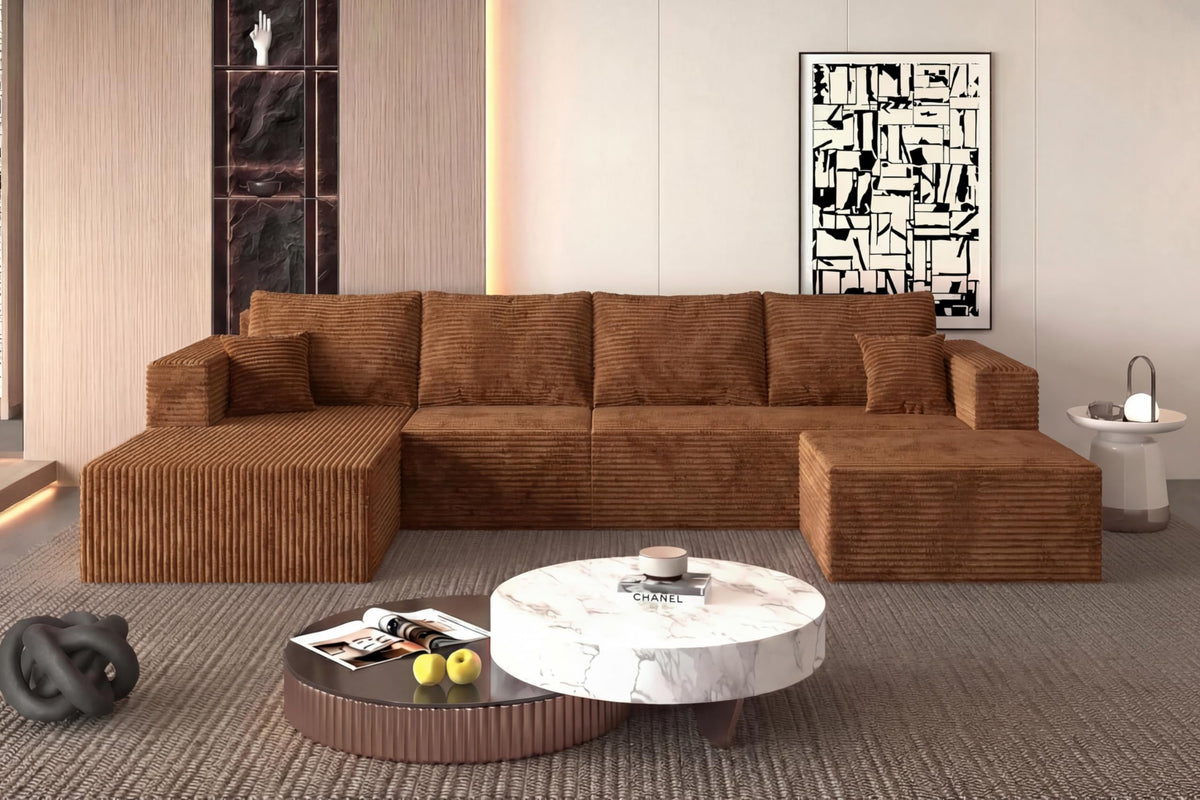 118" Modular Sectional Sofa with Chaise&Ottoman