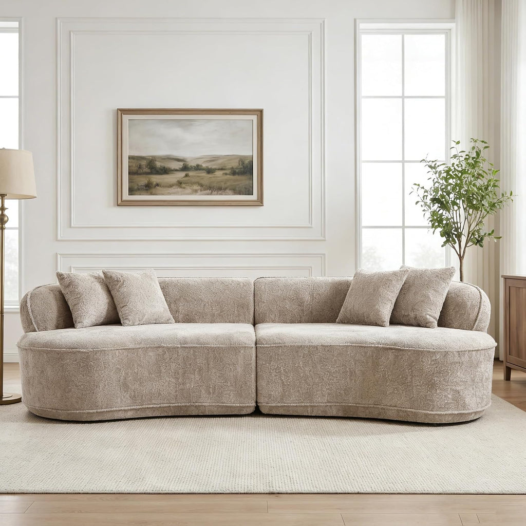 Curved Cloud Sectional Sofa with Pillows