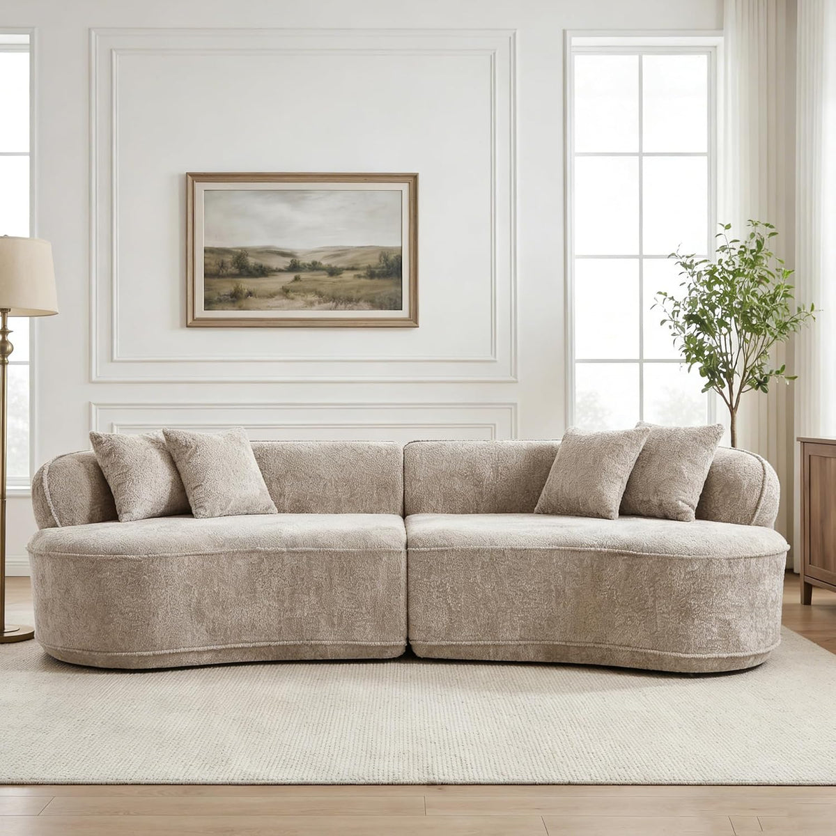 Curved Cloud Sectional Sofa with Pillows