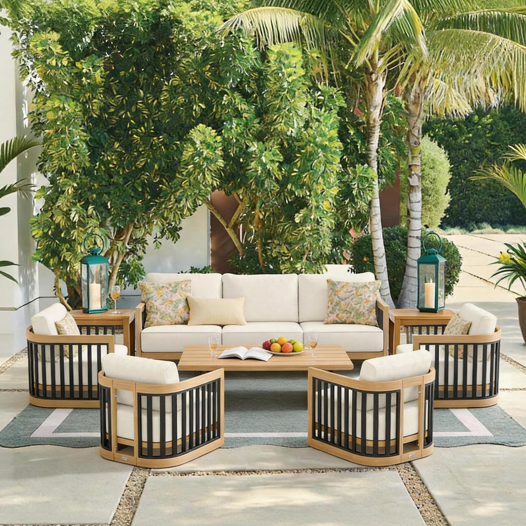 Sereno Aluminum Outdoor Conversation Sofa Set for 7 Person