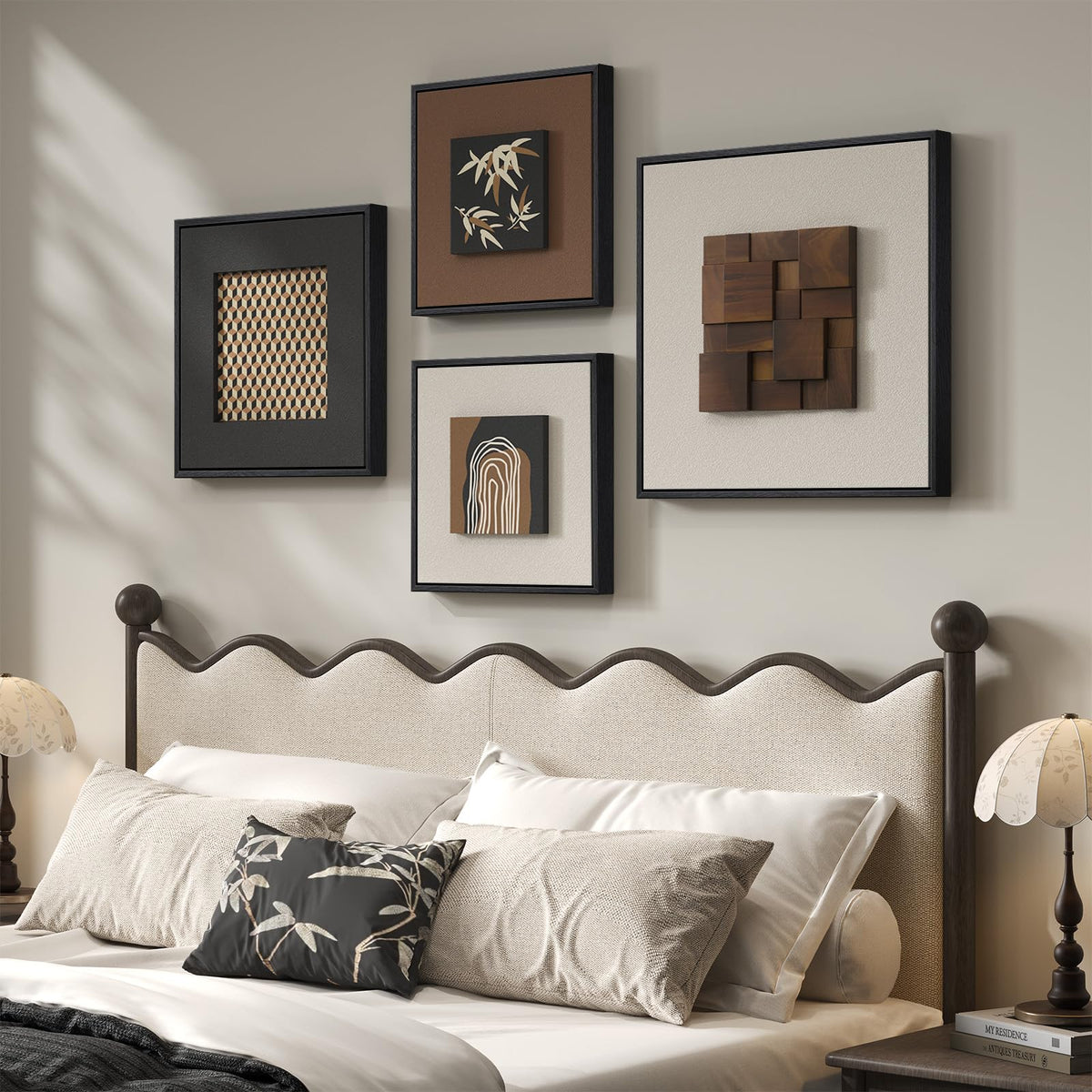 Framed 3D Textured Abstract Wall Art Set