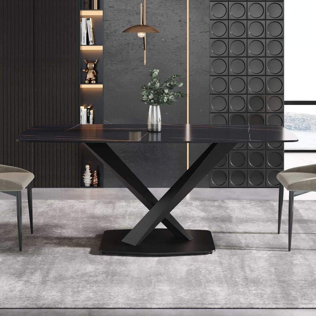 White Sintered-Stone Dining Table