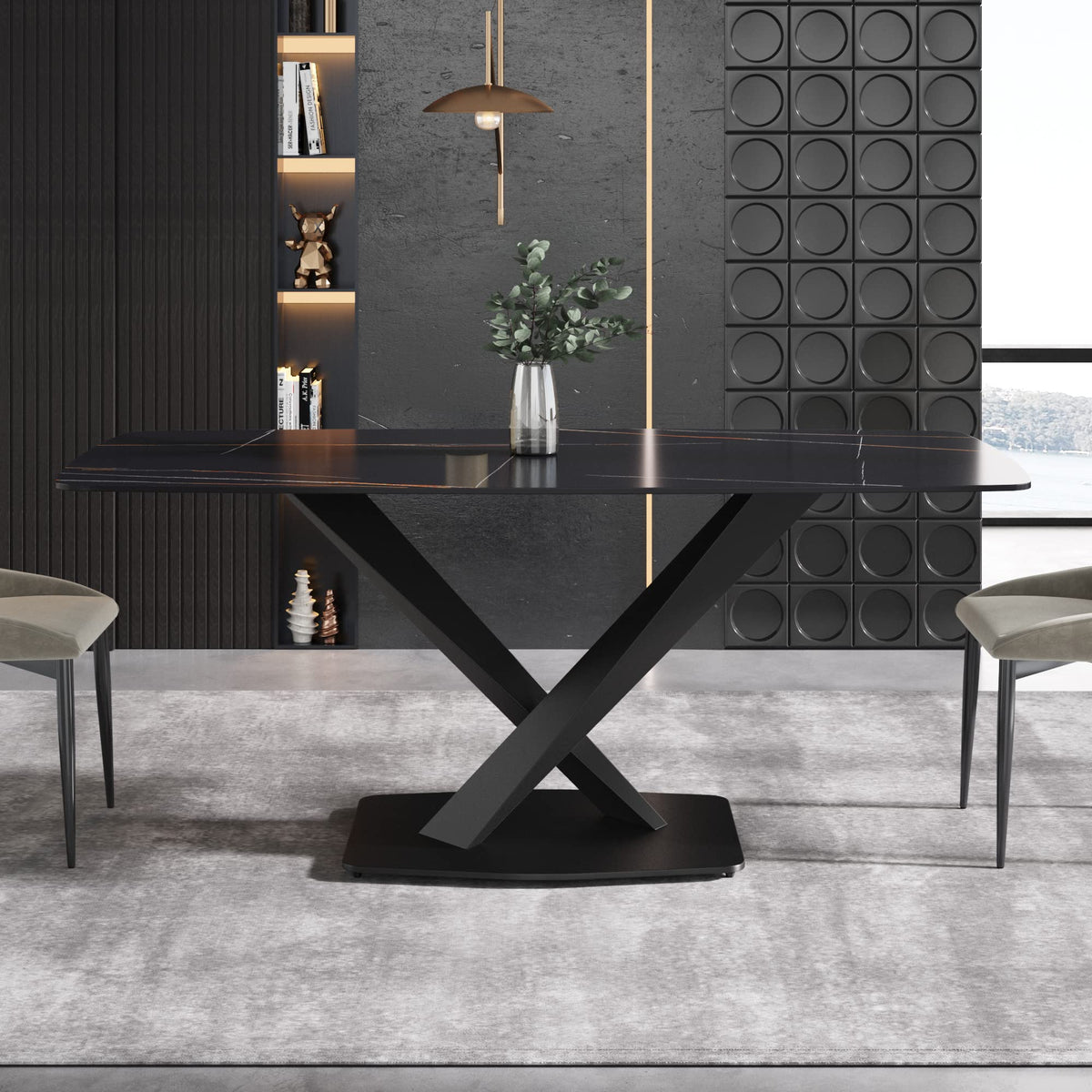 White Sintered-Stone Dining Table