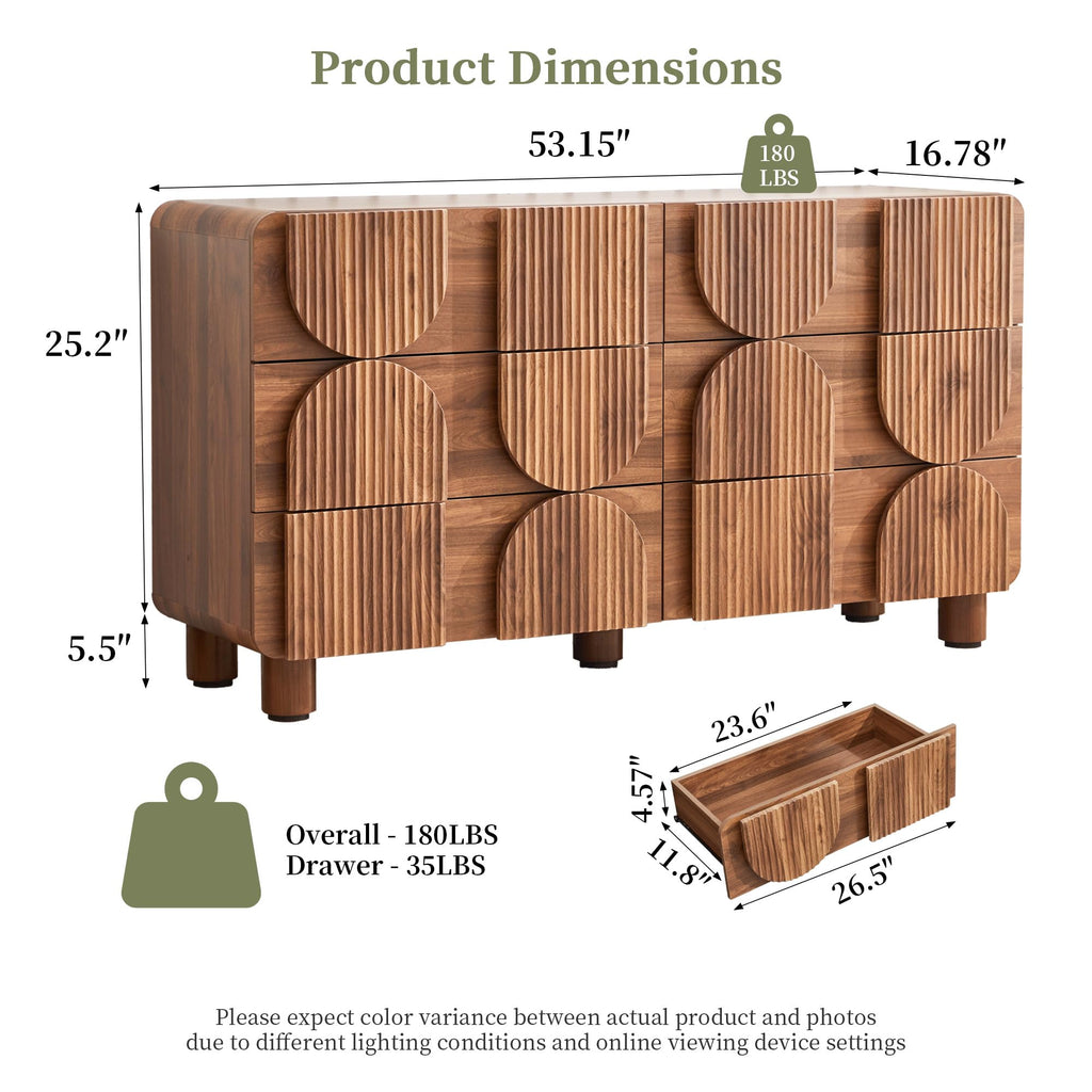 Curved Multi-Drawer Nightstand