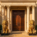 Large Gold Lion Statue, Resin Garden Sculpture, Outdoor Decor