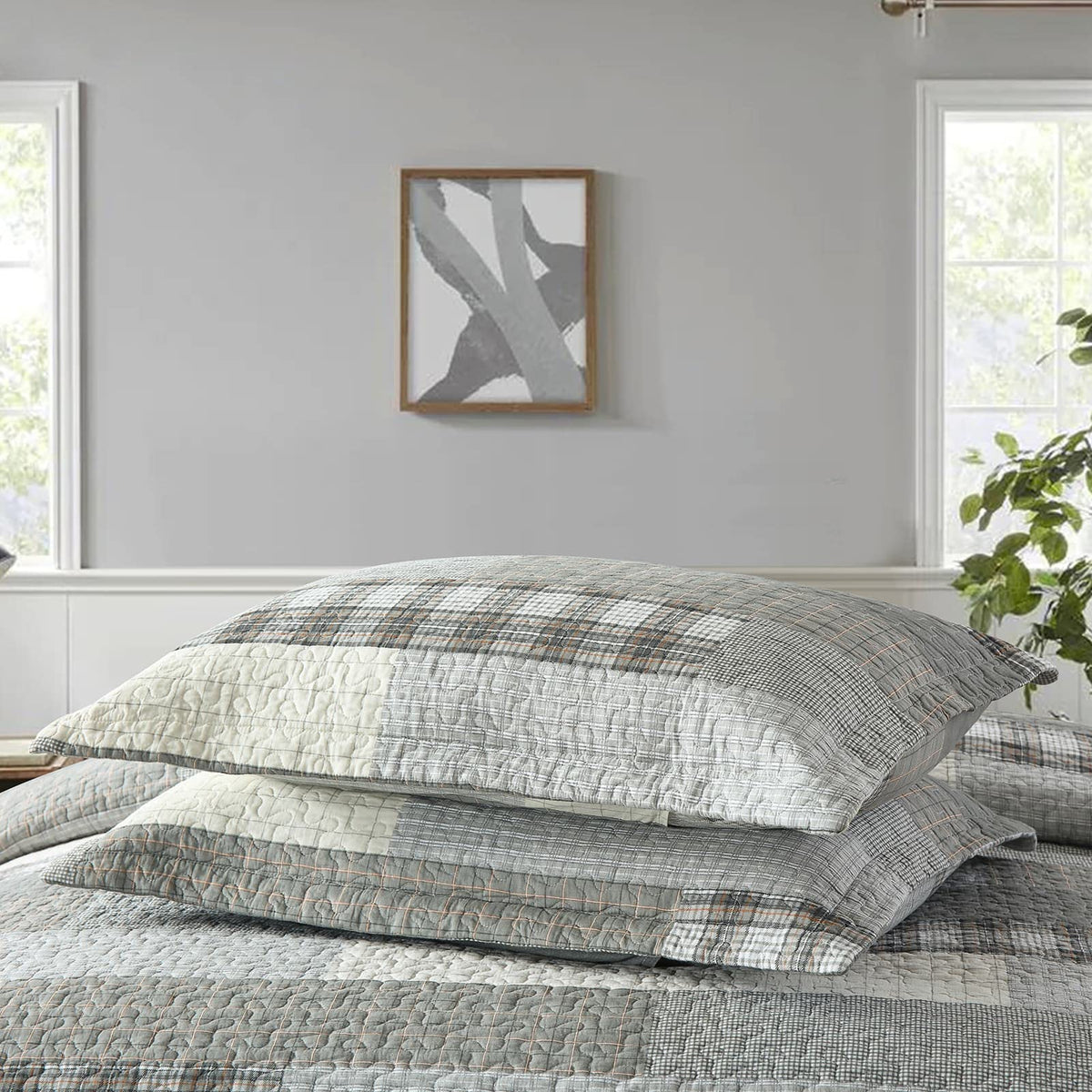 PANGUSHAN 100% Cotton Quilt Set Queen Size