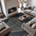 Rugshop Contemporary Bohemian Stripe Area Rug 7'10" x 10' Black